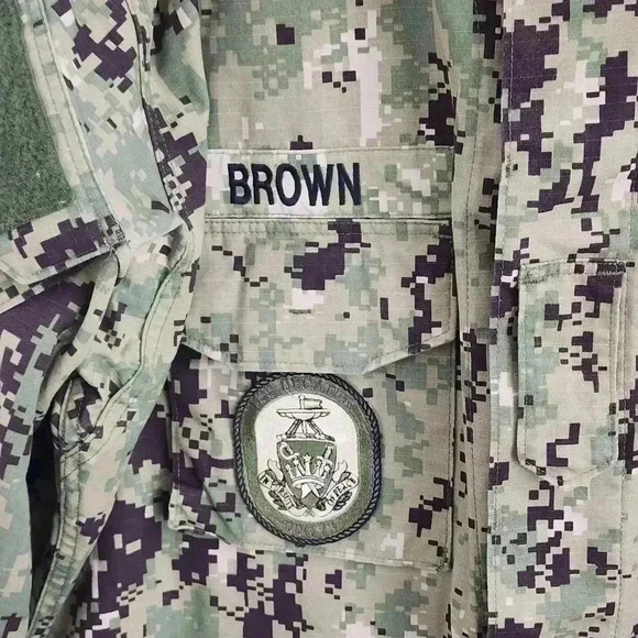 US Navy Army Camo " Brown" Working Uniform Type lll Jacket Men's L Long Mock - Picture 7 of 11